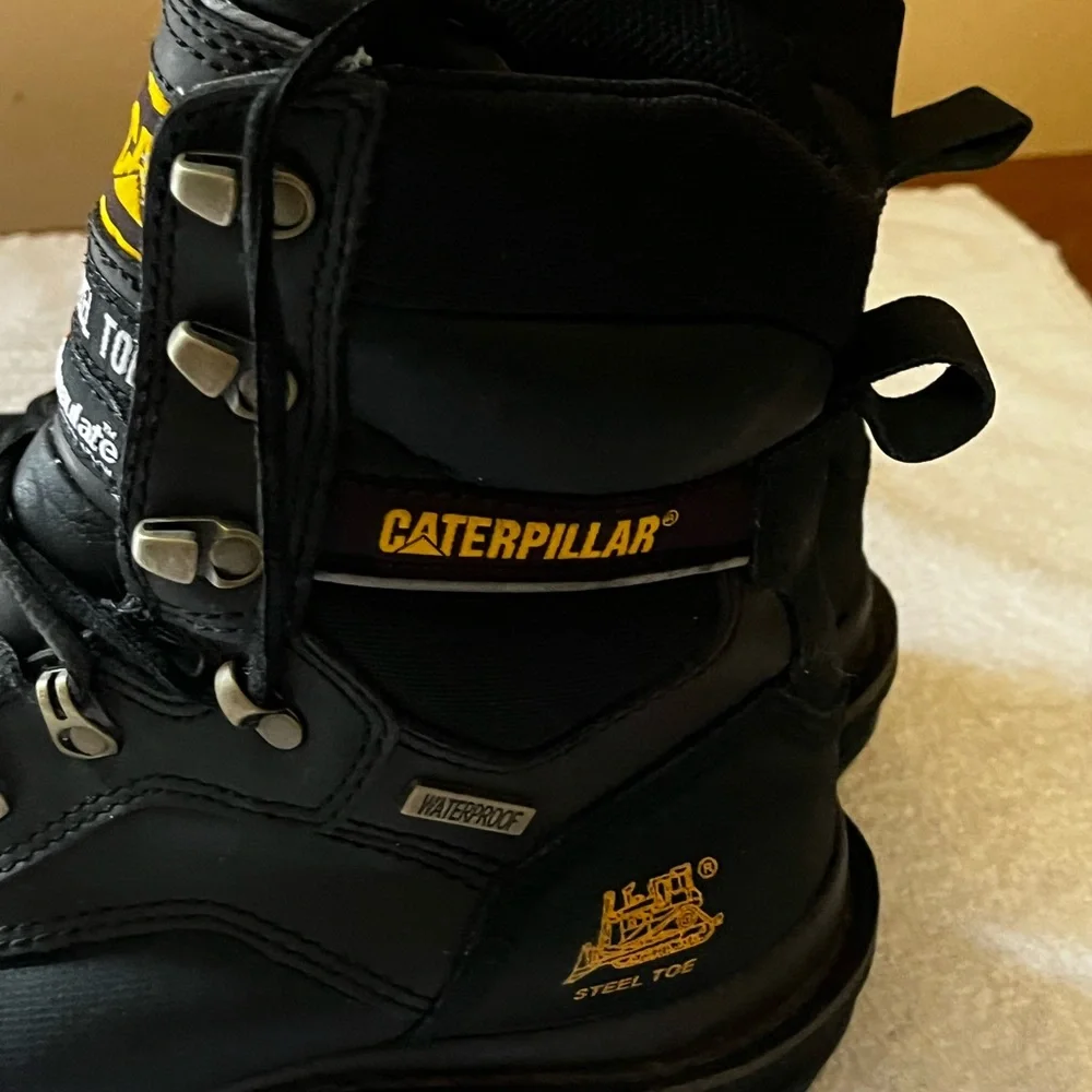 Caterpillar Black Waterproof Steel Toe Safety Shoes Sz 9.5